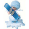 Snowflake with Snowboard - 5 cm / 2 inch