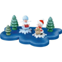 Wolke für Schneeflöckchen 1 Etage klein - 18x11 cm