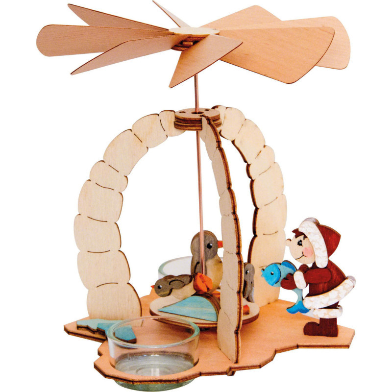 Bastelset 1-stöckige Pyramide mit Pinguinen - 18 cm