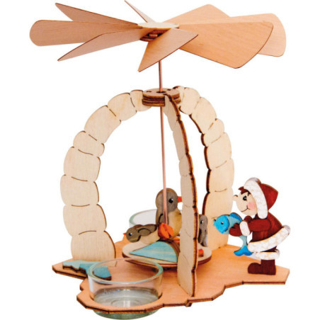 Bastelset 1-stöckige Pyramide mit Pinguinen - 18 cm