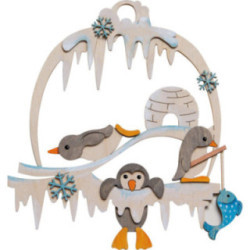 Handicraft Set - Window Picture - Penguins - 21 cm / 8.3 inch