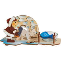 Bastelset Teelichthalter Eskimo - 8 cm