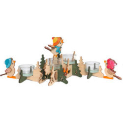 Bastelset Teelichthalter mit Vögeln - 15 cm