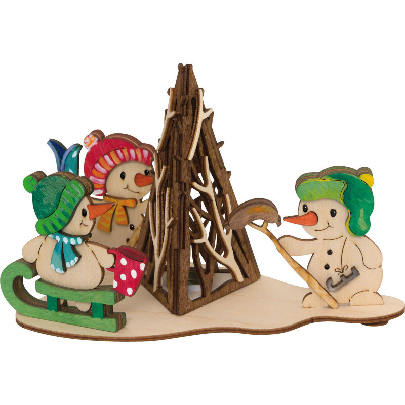 Bastelset Rauchhaus Schneemann Sportler - 11 cm