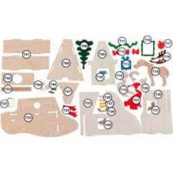 Bastelset Rauchhaus Weihnachtsmann mit Elch - 11 cm