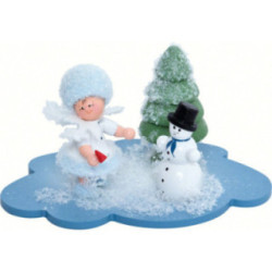 Snowflake with Snowmann - 10x7x6 cm / 4x2.8x2.3 inch