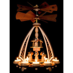 2-stöckige Pyramide Engel mit zwei gegenläufigen Flügelrädern - 43 cm