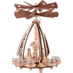 2-Tier Pyramid - Nativity - Contra-rotating - 43 cm / 16.9 inch