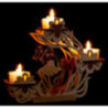 Tea Light Candle Holder - Flowers and Butterflies - 17 cm / 6.7 inch