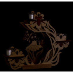 Tea Light Candle Holder - Flowers and Butterflies - 17 cm / 6.7 inch