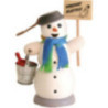 Räuchermännchen Schneemann mit Schild Vorsicht Glatteis - 13 cm