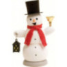 Räuchermännchen Schneemann mit Laterne und Glocke - 13 cm