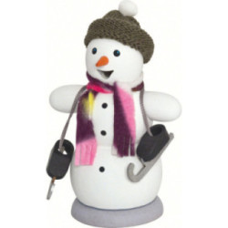 Räuchermännchen Schneemann mit Schlittschuh - 13 cm