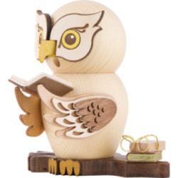 Smoker - Owl with Books - 15 cm / 5.9 inch