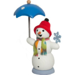 Räucherfräulein Schneefrau mit Schirm - 13 cm