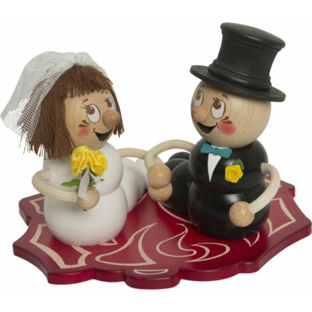 Räucherwurm Hochzeitspaar Rudi und Rosi - 14 cm