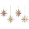 Christbaumschmuck Sterne 3D - 4er-Set - 7 cm