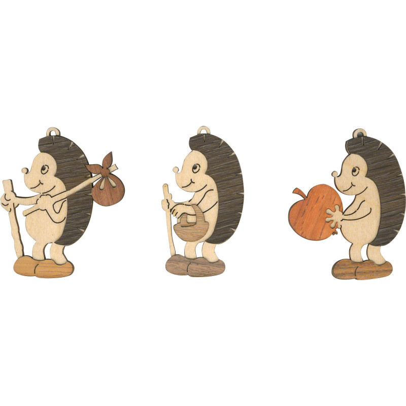 Tree Ornament - Hedgehog - Set of 6 - 7 cm / 2.8 inch