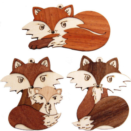 Tree Ornament - Fox - Set of 6 - 7 cm / 2.8 inch
