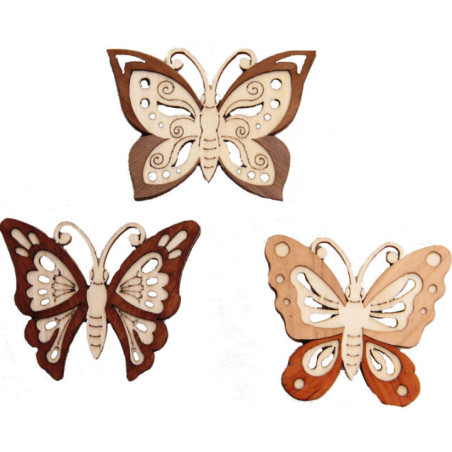 Tree Ornament - Butterfly - Set of 6 - 5 cm / 2 inch