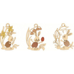 Osterschmuck Stupsi mit Blumen 6er-Set - 6,5 cm