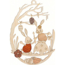 Fensterbild Stupsi Hase auf Eierschale - 25 cm