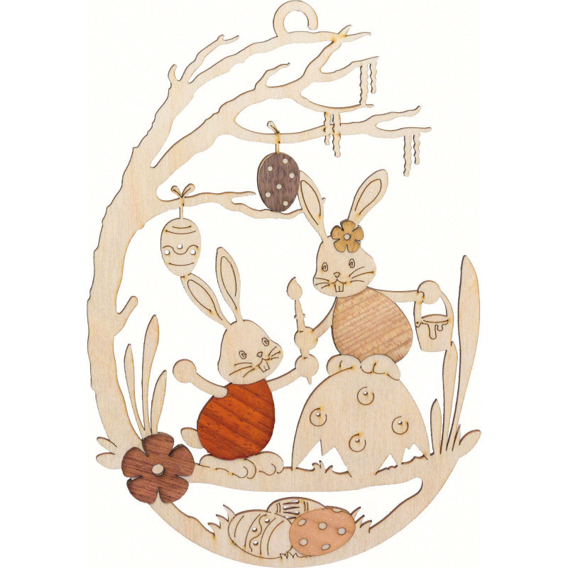 Fensterbild Stupsi Hase auf Eierschale - 25 cm