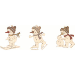 Tree Ornament - Sporty Snowmen - Skier & Co - Set of 6 - 7 cm / 2.8 inch