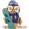 Räuchereule mit Snowboard - 15 cm
