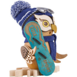 Smoker - Owl with Snow Board - 15 cm / 5.9 inch