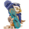 Smoker - Owl with Snow Board - 15 cm / 5.9 inch