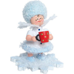 Schneeflöckchen mit Glühweintasse - 5 cm