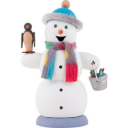 Räuchermännchen Schneemann mit Pinguin - 13 cm
