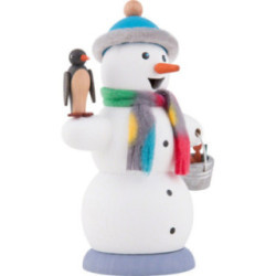 Räuchermännchen Schneemann mit Pinguin - 13 cm