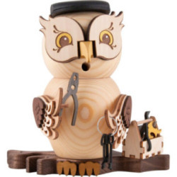 Räuchereule Handwerker - 15 cm