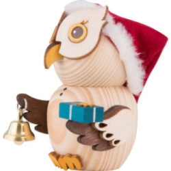 Mini-Eule Weihnachtsmann - 7 cm