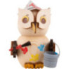 Mini Owl Painter - 7 cm / 2.8 inch