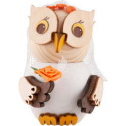 Mini Owl Bride - 7 cm / 2.8 inch