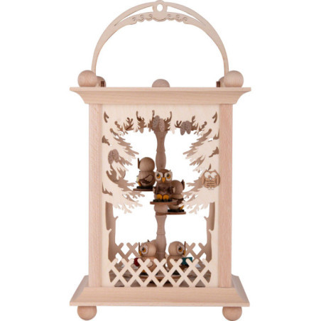 Pyramid Lantern - Forest and Owls - 38 cm / 15 inch