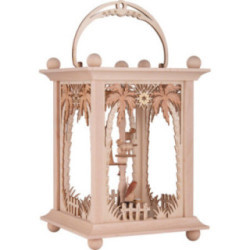Pyramid Lantern - Palm Trees and Nativity - 38 cm / 15 inch
