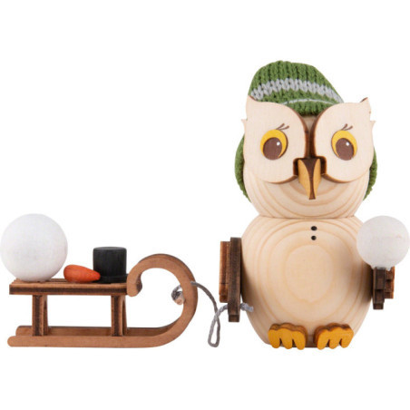 Mini Owl with Sleigh - 7 cm / 2.8 inch