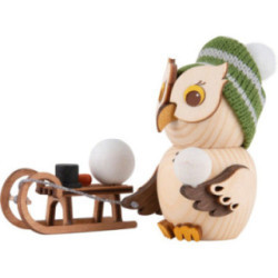 Mini Owl with Sleigh - 7 cm / 2.8 inch