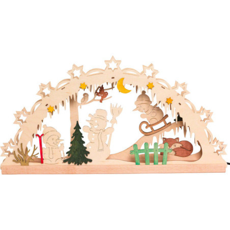 Bastelset Schwibbogen Schneemann - 39x20x5 cm