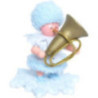 Schneeflöckchen mit Tuba - 5 cm