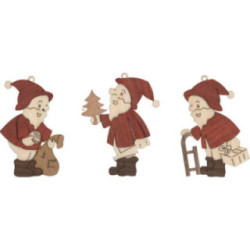 Tree Ornament - Santa Claus - Set of 6 - 7 cm / 2.8 inch