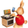 Snubby Bunny in Home Office - 12 cm / 4.7 inch