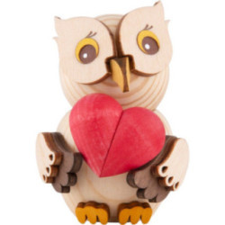 Mini Owl with Heart - 7 cm / 2.8 inch