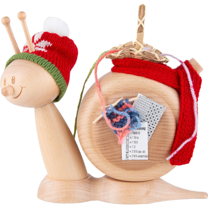 Smoker - Snail Sunny with Knitting - 16 cm / 6.3 inch