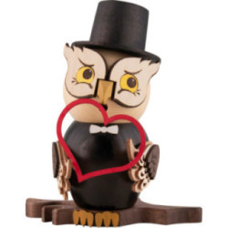 Räuchereule Bräutigam - 15 cm