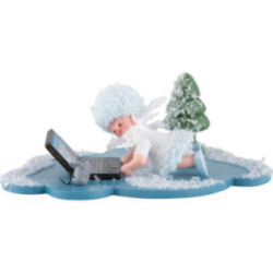 Schneeflöckchen mit Laptop - 5 cm